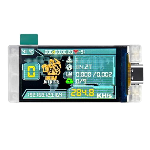 Roxvue Upgrade NerdMiner 285KH/S BTC Solo Lotterie Miner Bitcoin Crypto Miner WiFi-Verbindung Niedriger Stromverbrauch Nerd Miner von Roxvue