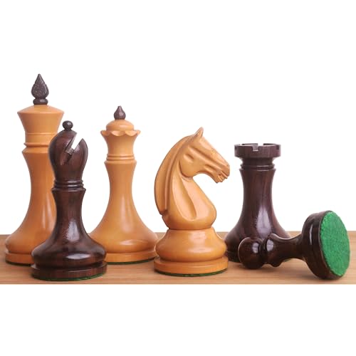 Royal Chess Mall 3.8“ Kandidaten Serie Minimalist Schach Set- Nur Schachfiguren- Palisander & Antiquitäten Buchsbaum von Royal Chess Mall
