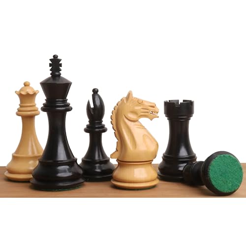 4“ Wilder Ritter Staunton Schachset - nur Schachfiguren - gewichtetes Ebenholz von Royal Chess Mall