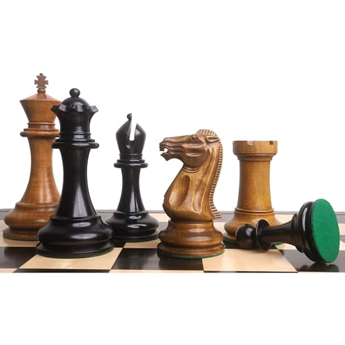 Der Gigant 1849 Staunton Chess Set- Nur Stücke- Ebenholz & Distressed Boxwood - 6,2“ König von Royal Chess Mall