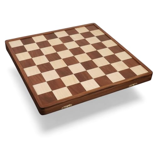 Royal Chess Mall - 1950's Dubrovnik Schachbrett klappbar in Goldenes palisanderholz & Ahornholz mit interner Lagerung - 57 mm Quadrat von Royal Chess Mall