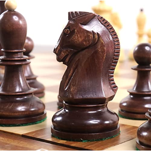 Royal Chess Mall - 1950er Jahre Fischer Dubrovnik Schachfiguren nur Set - Mahagoni & Buchsbaum - 9,7 cm King von Royal Chess Mall