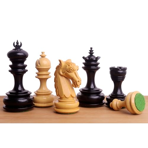 Royal Chess Mall 3.3“ Mondschein Majestät Luxus Schach Set- Nur Schachfiguren - Ebenholz & Buchsbaum von Royal Chess Mall