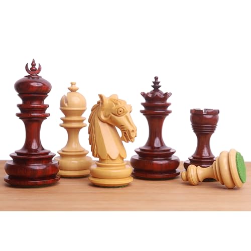 Royal Chess Mall - 3.3“ Mondschein Majestät Luxus Schach Set - nur Schachfiguren - Knospe Palisander & Buchsbaum von Royal Chess Mall