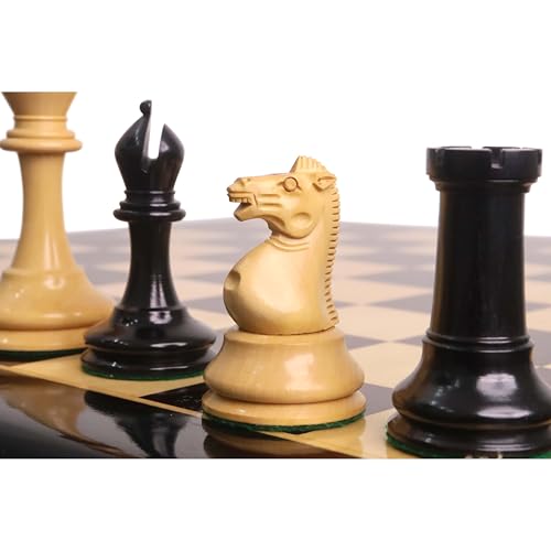 Royal Chess Mall - 3.5" Circa 1856 Anderessen Dropjaw Staunton Schachset - nur Schachfiguren - Ebenholz & Buchsbaum von Royal Chess Mall