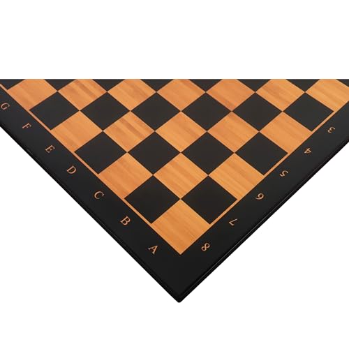 Royal Chess Mall - 53,3 cm großes bedrucktes Schachbrett aus Holz mit Noten, antiker Buchsbaum und Ebenholz, 55 mm quadratisch, mattes Finish von Royal Chess Mall