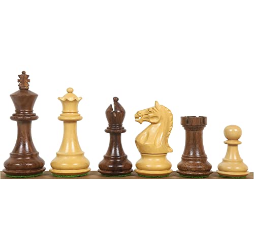 Royal Chess Mall - Queens Gambit Staunton Schachfiguren nur Set, 9,5 cm, beschwertes goldenes Rosenholz von Royal Chess Mall