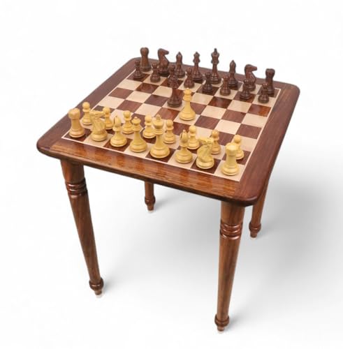 RoyalChessMall – Kombi-Set aus 22-Zoll-Turnier-Schachbrett aus goldenem Palisanderholz – Höhe 25 Zoll mit 4,1 Zoll großen, gewichteten Schachfiguren aus goldenem Palisanderholz im Pro-Staunton-Design von Royal Chess Mall