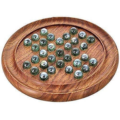 Royal Handicrafts Games Solitaire Board in Wood with Glass Marbles von Royal Handicrafts