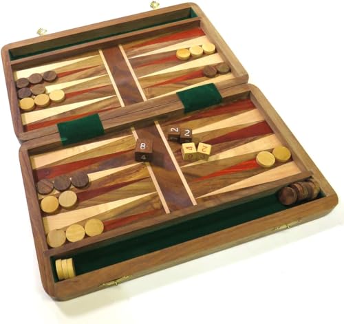 Faltbares Backgammon-Set aus Holz, mehrere Größen erhältlich, 20,3 cm von Royal Kurta