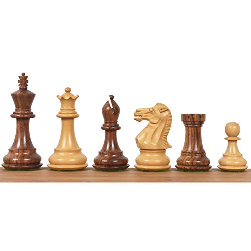 3,6 "Professionelle Staunton-Schachfiguren, nur mit gewichtetem goldenem Rosenholz von RoyalChessMall