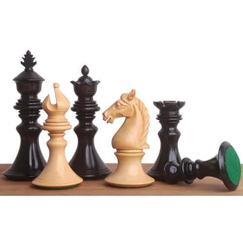 RoyalChessMall - 10,9 cm Aristocrat Serie Luxus Staunton Schachset - Nur Schachfiguren - Ebenholz & Buchsbaum von RoyalChessMall