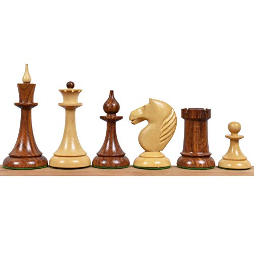 RoyalChessMall -1950 sowjetische lettische reproduzierte Schachfiguren nur Set- Goldenes Rosenholz - 4" von RoyalChessMall