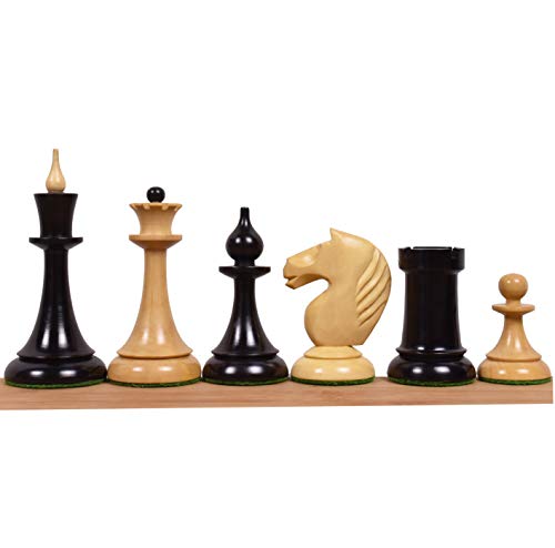 RoyalChessMall-1950er sowjetische lettische reproduzierte Schachfiguren nur Set-Ebonised Boxwood - 4 " von RoyalChessMall