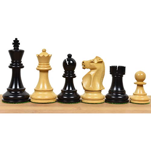 RoyalChessMall - 1972 Championship Fischer Spassky Schachfiguren-Set - doppelt gewichteter ebonisierter Buchsbaum & Buchsbaum von RoyalChessMall
