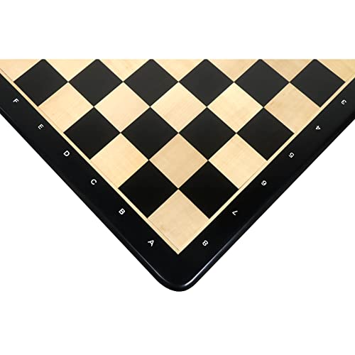 Royal Chess Mall - 21 "Schachbrett aus Ebenholz und Ahornholz - Quadrat mit 55 mm - algebraische Notationen von Royal Chess Mall