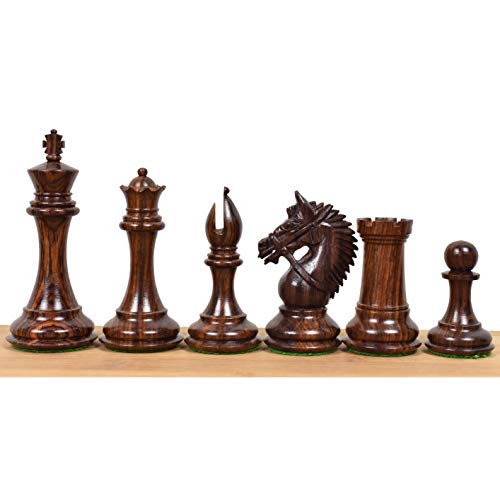 RoyalChessMall -4.2 "Seltenes amerikanisches Staunton Luxus-Schachfiguren-Set - dreifach gewichtetes Rosenholz von RoyalChessMall