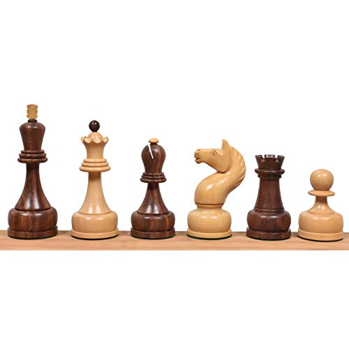 RoyalChessMall 60er Jahre Sowjetmeisterschaft Tal Schachfiguren nur Set - Goldenes Rosenholz - 4 "König von RoyalChessMall