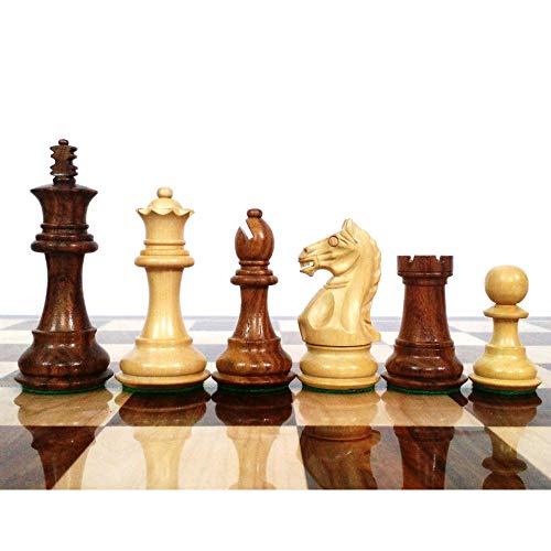 RoyalChessMall- Golden Rosewood 3,5 "Fierce Knight Staunton Schachfiguren-Set - Gewichtetes Schachspiel von RoyalChessMall