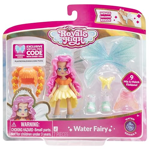 Royale High 7,6 cm große Wasserfee-Modepuppe – 1 Figur mit 9 Modeaccessoires – Virtueller Artikelcode enthalten – Serie 2 – ab 5 Jahren von Royale High