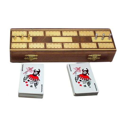 Weihnachtsgeschenke 2 Strecke hölzernen Cribbage Board und Stifte-Set mit 2 Decks Spielkarten von RoyaltyRoute