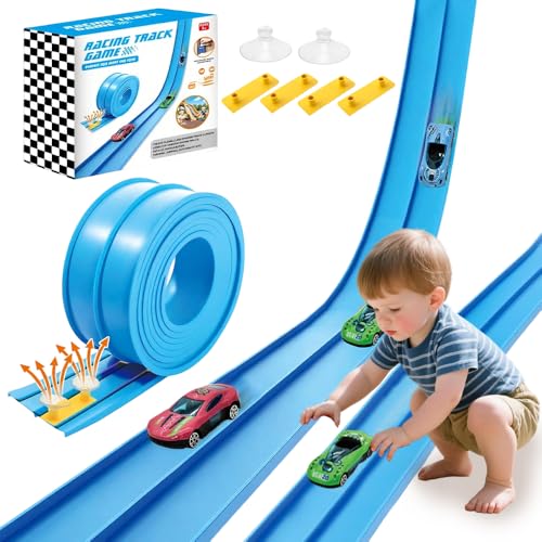 Autorennbahn für Kinder, 4.5 Meter/15FT Flexible Auto Rennbahn Mit Saugnapfen, Rennstrecke Auto Spielzeug mit 4 Autos, Portable Aufrollbare Fahrbahn Für Kinder Ab 3 Jahren Autorennbahn für Kinder, 4.5 Meter/15FT Flexible Auto Rennbahn Mit Saugnapfen, Rennstrecke Auto Spielzeug mit 4 Autos, Portable Aufrollbare Fahrbahn Für Kinder Ab 3 Jahren von Rppiup