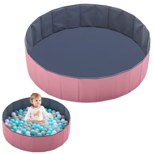 Rppiup Baby Bällebad, 100 cm, faltbares Bällebad für Baby, Spielhaus, Laufstall, tragbares Bällebad für Kleinkinder 1–3, wasserdicht, Ozean-Bällebad, Pool für drinnen und draußen von Rppiup