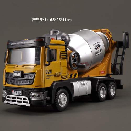 Rppiup Baustellen Fahrzeuge Spielzeug, Baustellenfahrzeuge Kinder, 1:40 Metall Baufahrzeuge LKW Auto Spielzeug, Metall Baufahrzeuge mit Sound und Licht für Kinder und Erwachsene (Betonmischer) von Rppiup