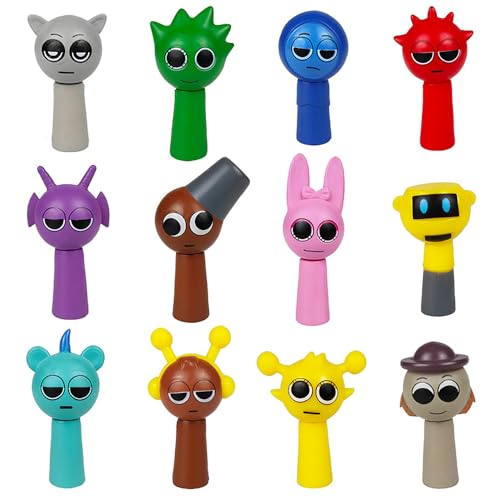 Sprunki Figuren, 12 Stück Sprunki Spielzeugfiguren Set, Bunte Sprunki Action Figures, Sprunki Figuren Set Bunte Figuren für Kinder und Erwachsene, Gamer und Deko von Rppiup