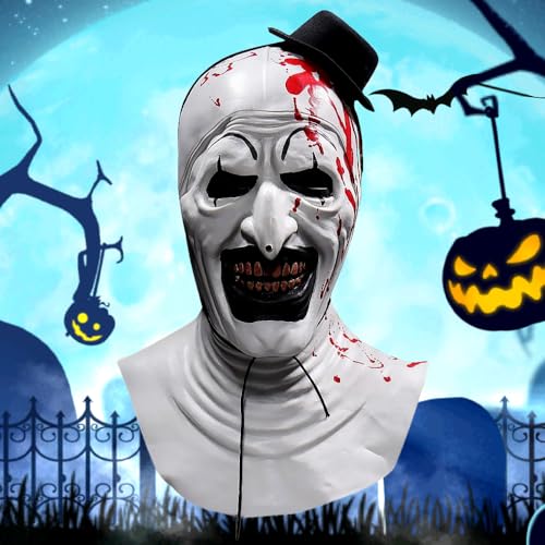 Rppiup Terrifier Kostüm Erwachsene Kunst Die Clown Maske Terrifier Kostüm Halloween Gruselige Clownmaske Joker Maske Kostüm Zubehör Halloween Gruselige Cosplay für Erwachsene Männer Frauen Rppiup Terrifier Kostüm Erwachsene Kunst Die Clown Maske Terrifier Kostüm Halloween Gruselige Clownmaske Joker Maske Kostüm Zubehör Halloween Gruselige Cosplay für Erwachsene Männer Frauen von Rppiup