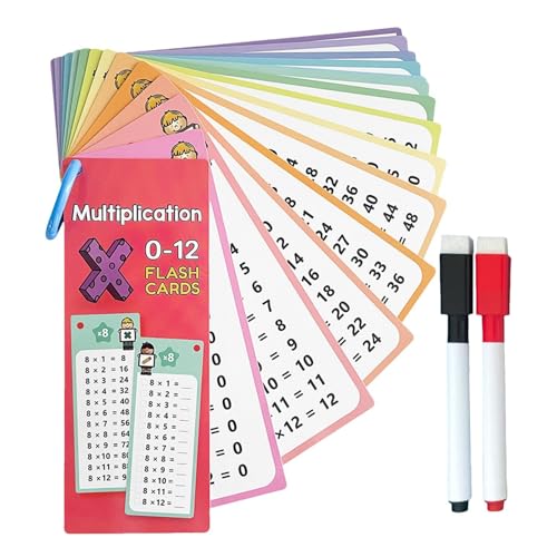 Lernkarten, 15 x Multiplikations- und Divisionskarten, Mathematik-Lernhilfen mit trocken abwischbaren Stiften, Lernkarten, Übungsgleichungen, Lernkarten, für Klassenzimmer oder Zuhause Lernkarten, 15 x Multiplikations- und Divisionskarten, Mathematik-Lernhilfen mit trocken abwischbaren Stiften, Lernkarten, Übungsgleichungen, Lernkarten, für Klassenzimmer oder Zuhause von Rproonay