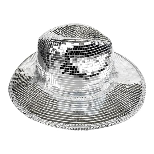Rproonay Silberner Glitzer-Cowboyhut, Disco Bling Cowgirl-Hut, einzigartige Cosplay-Requisiten, funkelndes Design, bequeme Passform, 34,5 x 31,5 x 12,5 cm, für Junggesellinnenabschied Rproonay Silberner Glitzer-Cowboyhut, Disco Bling Cowgirl-Hut, einzigartige Cosplay-Requisiten, funkelndes Design, bequeme Passform, 34,5 x 31,5 x 12,5 cm, für Junggesellinnenabschied von Rproonay