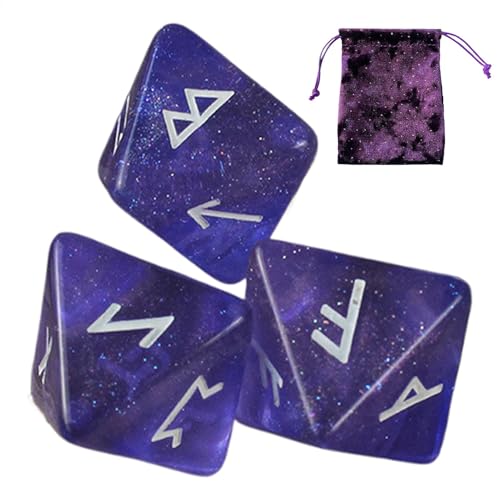Runenwürfel-Set, Wahrsagungsspiel, 8-seitige Würfel, Runen-Wahrsagungswürfel, Astrologie-Würfel, Kunstharz, polyedrisches Würfel-Set mit Kordelzugbeutel für Tischspiele Runenwürfel-Set, Wahrsagungsspiel, 8-seitige Würfel, Runen-Wahrsagungswürfel, Astrologie-Würfel, Kunstharz, polyedrisches Würfel-Set mit Kordelzugbeutel für Tischspiele von Rproonay
