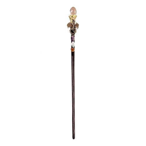 Rqrdww Amethyst Kristallstab, Handgefertigter Feenstab Zauberstab Zauberzubehör für Erwachsene Natürlicher Kristallstab Rollenspiele Zauberstab Amethyst Fantasiekristallstab Dekorative Fee Zauberstab von Rqrdww