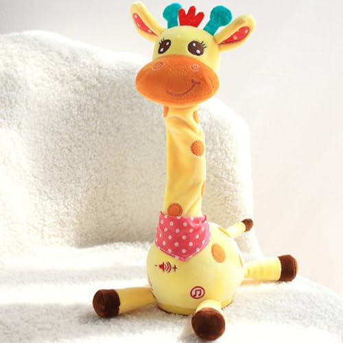 Rrlihjgu 15 * 15 * 32 cm Singende Musikalische Giraffe, Weich Und Lustig, Tanzendes Giraffe -Spielzeug Und Verdrehte, Aufgenommen Und Wiederholt, was Sie Sagen, Geschenke Für Und Mädchen von Rrlihjgu