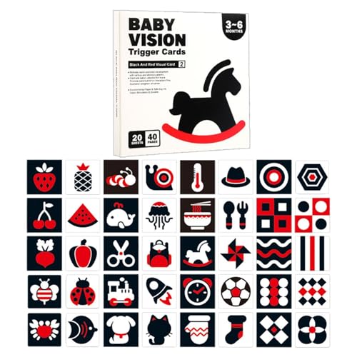 Rrlihjgu 20 Flash-Karten zur visuellen Stimulation für Babys, visuelle Stimulation, Kontrast, sensorische Entwicklungskarten für Neugeborene von 0 bis 3 Monaten Rrlihjgu 20 Flash-Karten zur visuellen Stimulation für Babys, visuelle Stimulation, Kontrast, sensorische Entwicklungskarten für Neugeborene von 0 bis 3 Monaten von Rrlihjgu