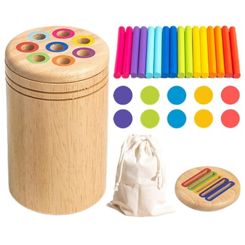Rrlihjgu Farbiges Sortierspielzeug für Kinder, sensorisches Spielzeug für Feinmotorik, sensorische Tasse aus Holz und Spielzeug, sensorisches Spielzeug für die Entwicklung von Feinmotoren Rrlihjgu Farbiges Sortierspielzeug für Kinder, sensorisches Spielzeug für Feinmotorik, sensorische Tasse aus Holz und Spielzeug, sensorisches Spielzeug für die Entwicklung von Feinmotoren von Rrlihjgu