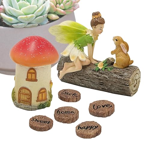 Rrlihjgu Feengarten-Haus-Set, Feengarten-Zubehör - House Garden Miniatur-Figuren mit Zubehör, kleine skurrile Ornamente, Finge Play Set für Kinder Rrlihjgu Feengarten-Haus-Set, Feengarten-Zubehör - House Garden Miniatur-Figuren mit Zubehör, kleine skurrile Ornamente, Finge Play Set für Kinder von Rrlihjgu