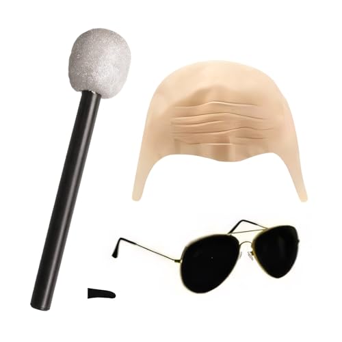 Rrlihjgu Glatzenmütze für Herren, Halloween-Kostüm, lustiges Accessoire für Cosplay, Party, Halloween, Theater, Abschlussfeier, Unisex Rrlihjgu Glatzenmütze für Herren, Halloween-Kostüm, lustiges Accessoire für Cosplay, Party, Halloween, Theater, Abschlussfeier, Unisex von Rrlihjgu