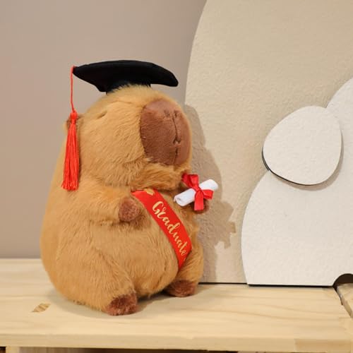 Rrlihjgu Graduierung-Plüschtier 2024 zum Schulabschluss, 24,9 cm (9,84 Zoll) mit Abschlusshut, Plüschtier von Rrlihjgu