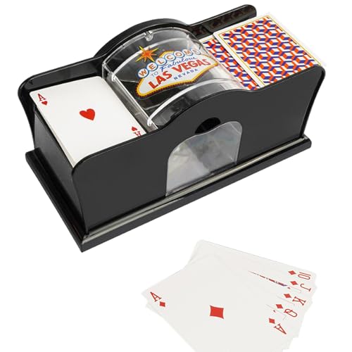 Rrlihjgu Hand Kartenmischmaschine 2 Decks, Manuelle Kartenmischer Mischgerät Kartenmischmaschine,manuelles Mischgerät Für Spielkarten Bis 91 Mm,Karten Mischgerät Mit Buch Für Lustige Spieleabende von Rrlihjgu
