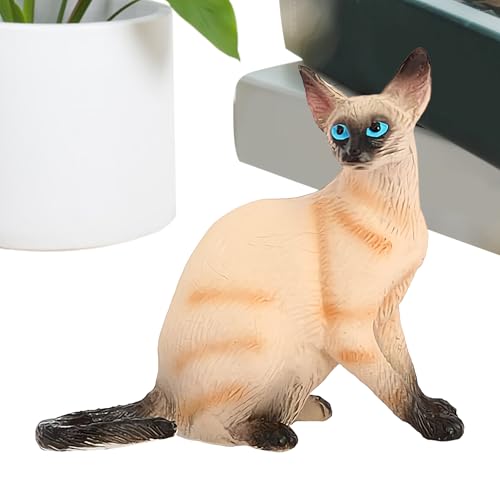 Rrlihjgu Katzenfigur, realistische Katzen-Schreibtischdekoration, leichtes Kätzchen-Modell, niedliche Heimdekoration für Tisch, Bücherregal, Schrank, Nachttisch von Rrlihjgu