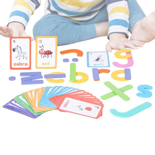 Rrlihjgu Kinder Lernen Spiele, Briefspiele, Buchstabe Building Blocks Sichtwörter Spiele, Farbsortiers sensorisches Spielzeug, Klassenzimmerzubehör Feinmotorikspielzeug für die Heimschule von Rrlihjgu