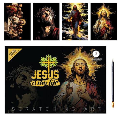 Rrlihjgu Kratzbuch, Jesus-Folie, bunt, Kunsthandwerk für 3 Jahre, Familie, Freunde, Männer, Frauen, Geburtstagsfeier Rrlihjgu Kratzbuch, Jesus-Folie, bunt, Kunsthandwerk für 3 Jahre, Familie, Freunde, Männer, Frauen, Geburtstagsfeier von Rrlihjgu