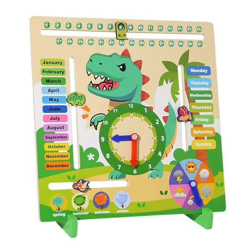 Rrlihjgu Lernkalender für Kinder, Lernkalender für Kleinkinder für zu Hause - 6-in-1 Wetterbrett aus Holz für Kleinkinder für Kalender | Kalender Rrlihjgu Lernkalender für Kinder, Lernkalender für Kleinkinder für zu Hause - 6-in-1 Wetterbrett aus Holz für Kleinkinder für Kalender | Kalender von Rrlihjgu