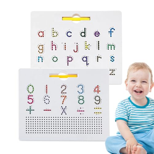 Rrlihjgu Magnetische Alphabet-Tracking-Platte, magnetisches Alphabetbrett, doppelseitige 2-in-1-Alphabet-Edition, doppelseitige Magnetverfolgung, Buchstabenlernen von Rrlihjgu