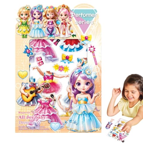 Rrlihjgu Magnetische Papierpuppen, magnetisch, Kostüm, Puppenausschnitte aus Papier mit Magnet, Kleidungspuzzle mit Magnet, kreative Puppe zum Anziehen von Rrlihjgu