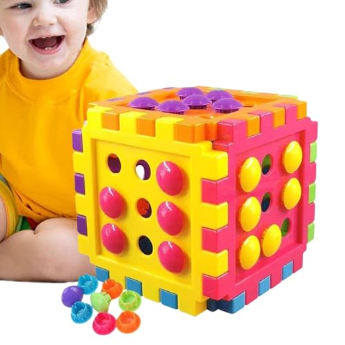 Rrlihjgu Pilzbolzpuzzle, Stecktafel für Kinder, pädagogisches Set mit Bausteinen, Lernspielzeug für Kinder, die Würfel zusammenbauen, Rrlihjgu Pilzbolzpuzzle, Stecktafel für Kinder, pädagogisches Set mit Bausteinen, Lernspielzeug für Kinder, die Würfel zusammenbauen, von Rrlihjgu