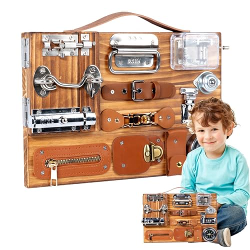 Rrlihjgu Sensorisches Brett für Kinder, sensorisches Spielzeug aus Holz mit Schlössern, und Reißverschluss, sensorisches Spielbrett für pädagogisches Lernen Rrlihjgu Sensorisches Brett für Kinder, sensorisches Spielzeug aus Holz mit Schlössern, und Reißverschluss, sensorisches Spielbrett für pädagogisches Lernen von Rrlihjgu