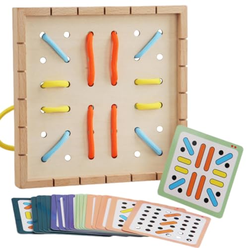 Rrlihjgu Spielzeug zum Einfädeln, Spielzeug für kleine Kinder, pädagogisches Spitzenspiel, frühes Lernen von Feinmotorik, Reisespiel mit Spitze von Rrlihjgu